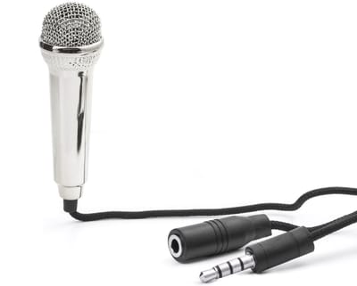 Kikkerland Mini karaoke microfoon voor smartphones – Ideaal voor Tiktok – Muziek – Karaoke – Feestje – Zilver - Kadotip