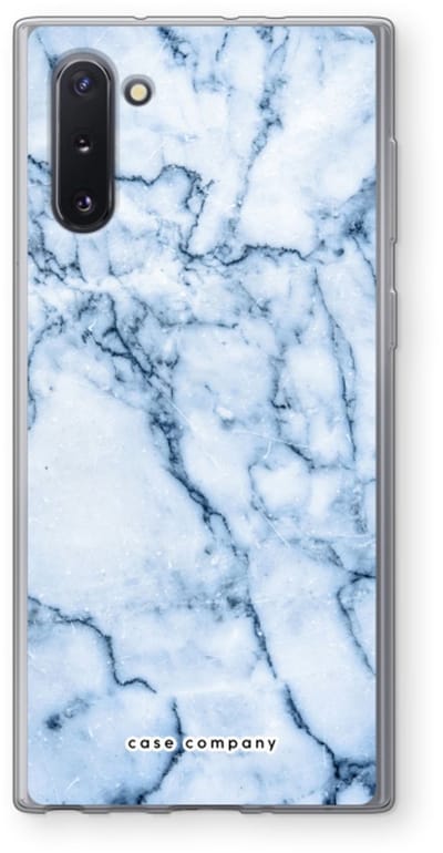 Case Company® - Hoesje geschikt voor Samsung Galaxy Note 10 hoesje - Blauw marmer - Soft Cover Telefoonhoesje - Bescherming aan alle Kanten en Schermrand