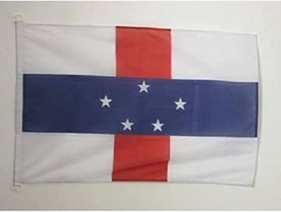 Vlag Nederlandse Antillen - Gebreid Polyester - Nautische Kwaliteit - Ringbevestigingen - Voor Nautisch Gebruik