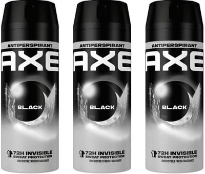 Axe Deo Spray Black Dry - 3 x 150 ml - 72H Anti-Perspirant - Anti Sweat