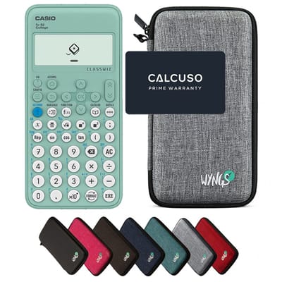 Casio fx-92 Collège incl. WYNGS Beschermhoes Lichtgrijs - Wetenschappelijke Rekenmachine - Basis Pakket (speciaal voor Frankrijk)