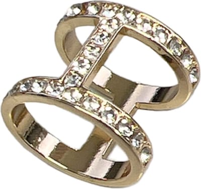 Fako Bijoux® - Sjaalklem - Ovaal Mini Strass - 24x20x20mm - Goudkleurig