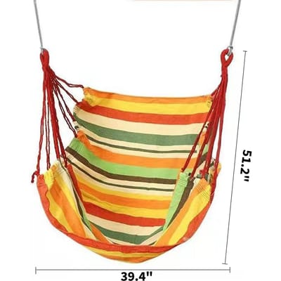 Kampeerhangmat Draagbaar Buiten Verbeterde Canvas Hangmat Eenpersoons Tuin Comfortabele Hangmat met Banden Tas voor Terras beige