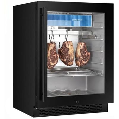 GGM Gastro Dry Aging Fleischreifeschrank - 595mm - 98 Liter - 1 rahmenlose Glastür - Schwarz
