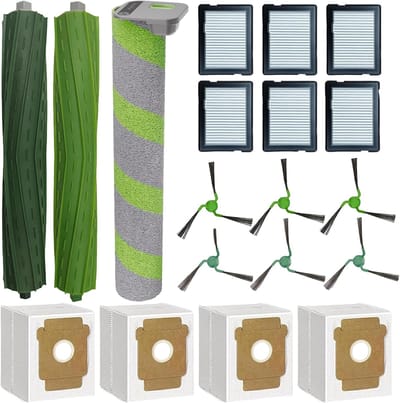 19 stuks accessoires voor de iRobot Roomba Max 705 combo/Roomba Max 700 Series Combo robotstofzuiger/Roomba Max 706 Combo - 2 hoofdborstels, 1 rolmop, 6 zijborstels, 6 filters, 4 stofzakken