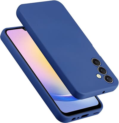 Cadorabo Hoesje geschikt voor Samsung Galaxy A25 in LIQUID BLAUW - Beschermhoes gemaakt van flexibel TPU silicone Case Cover