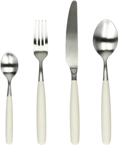 Pomax Renoir bestekset set van 16 handvat hars gebroken wit