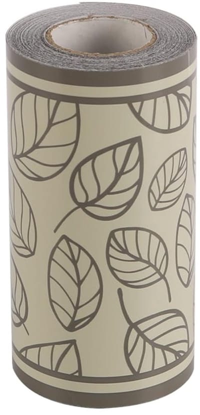 Dailygoods- Muurrand Grijze Bladeren - Zelfklevende Muurstickers - Waterdichte Decoratie - PVC Behang - 10 cm x 10 m - Modern en Eenvoudig - Muursticker