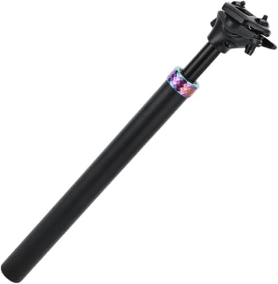Fiets Zadelpen met Schokdemper voor Mountainbikes - 30.9x400mm, Aluminium, Zwart, Verstelbare Hoogte, Comfortabel Fietsen