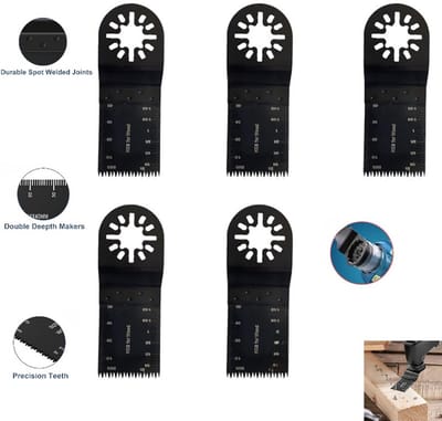 5 stuks - Star Lock Interface Speciaal Zaagblad - Multifunctionele Opening Trimmen Hout Kunststof Blad - 34mm - Functioneel Gereedschap Bi-Metaal Zaagblad
