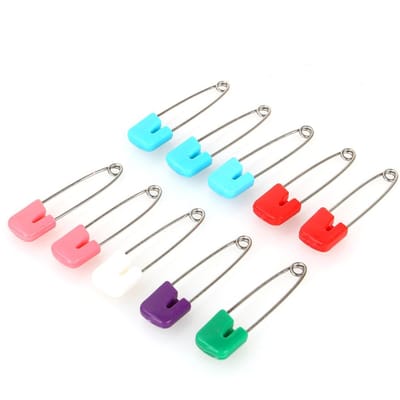 Lot de 10 épingles de sûreté pour couture artisanale, maintien et verrouillage des couches en tissu pour bébé et enfant white