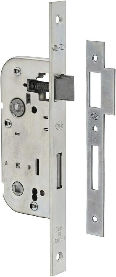 Insteekslot - Deurslot - Binnendeuren Beveiligen - Omkeerbare Halfdraaiing - Afstand 70 mm - Zilver