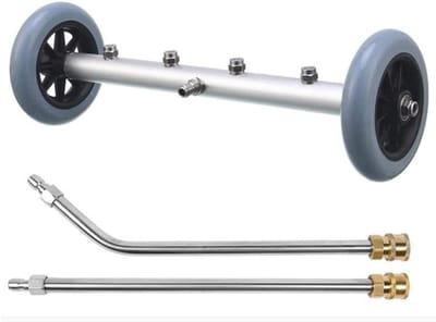 16 Inch Hogedrukreiniger Onderstelreiniger - Auto Chassis Washer 4000PSI, Car Wash Accessoire met Verlenging en Schuine Toverstaf