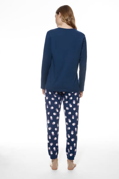 Pyjama kort Serie Scribbled Dots Deep Marine