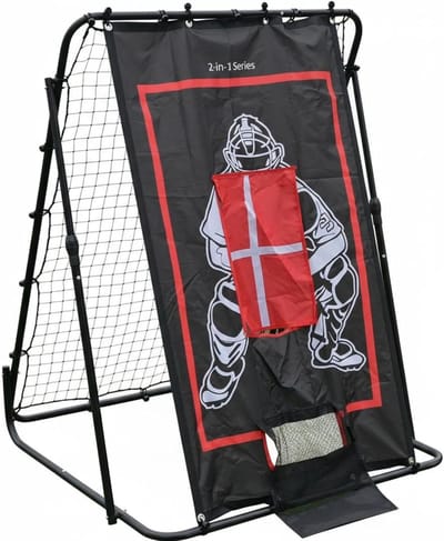 2-in-1 Honkbalwerp- en Reboundnet – 150cm Hoogteverstelbaar met Strike Zone – Pitchback Trainer voor Werpen, Veldwerk & Training – Voor Meerdere Balsporten