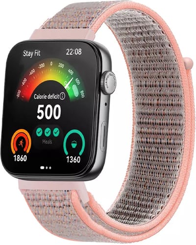 Strap-it Nylon bandje met klittenbandsluiting - geschikt voor Huawei Watch Fit 3 / Watch Fit 4 / Watch Fit 4 Pro / Watch Fit 5 / Watch Fit 5 Pro / Watch Fit 4 / Watch Fit 4 Pro / Watch Fit 5 / Watch Fit 5 Pro (roze)