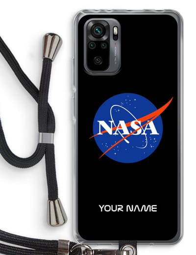Gepersonaliseerd - Case Company® - Hoesje met koord geschikt voor Xiaomi Redmi Note 10 Pro hoesje met Koord - NASA - Telefoonhoesje met Zwart Koord - Bescherming aan alle Kanten en Over de Schermrand
