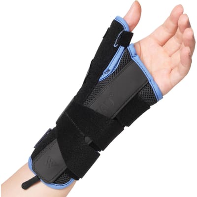 Attelle de poignet Velpeau avec support pour pouce Pour ténosynovite de De Quervain Entorse Arthrite Soulagement de la douleur Attelle de poignet Hommes Femmes Medium