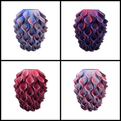 Layerzz - trendy vaas Florea(25cm) - droogbloemen en zijdebloemen -uniek- meerkleurig mat- LIMITED EDITION Frosted Berry