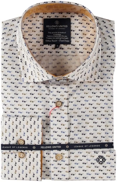 Fellows United - Lange mouw overhemd - Mannen - XXL - Oker - Katoen - 51.6519