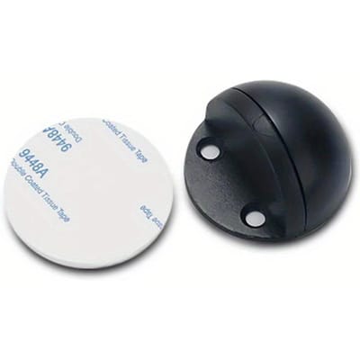 Butée de porte magnétique en acier inoxydable, anti-perforation, butée de porte magnétique en caoutchouc à aspiration semi-circulaire anti-collision noir