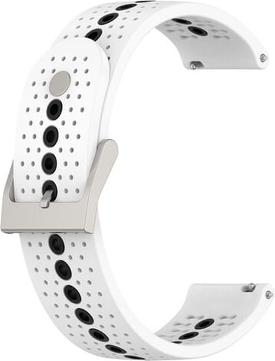 By Qubix - Geschikt voor Garmin bandje - Dot Pattern bandje - Wit - Geschikt voor Garmin Vivoactive 6 / 5 / 3 - Smartwatch bandje 20mm