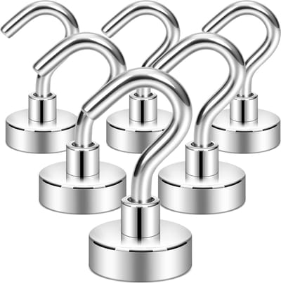BOTC Super sterke magnetische ophanghaakjes - 6 Stuks Inclusief Opbergdoosje met bewaardoosje - Sterk magneetjes - Zliver