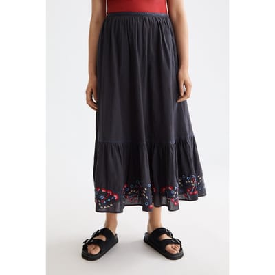 Scotch & Soda Embroidered Maxi Skirt Charcoal Art Taglia: XS | Maxi gonne Outlet | Donna | Nero