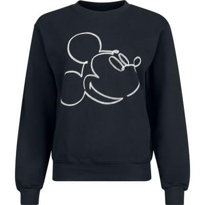 Mickey & Minnie Mouse - Disney Sweatshirts - Mickey Mono Sketch - S - voor Vrouwen - zwart