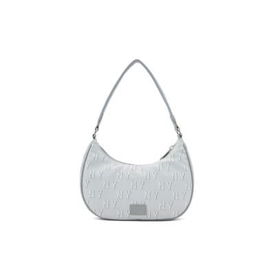MLB Mode Casual Pendelaar Vintage Bloemig Rits Tote Bag Unisex Tote Bag Donkergrijs 3ABQS014N-50CGL Dark Gray white