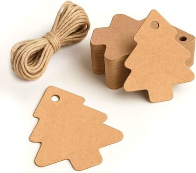 50 Stuks Lege Bruine Cadeaulabels met Touw, 6 x 5 cm, Perfect voor Verjaardagen, Bruiloften en Feestdagen