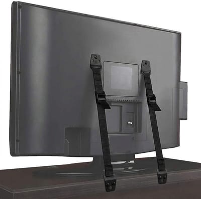 Set van 4 meubel- en tv-veiligheidsriemen voor de veiligheid van baby's en kinderen, verstelbare tv-muurriemen in verschillende maten voor flatscreen-tv's,zwart