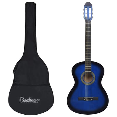 vidaXL - Gitaar - klassiek - beginner - met - tas - 4/4 - 39" - blauw