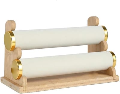 Sieradenorganisator Standaard - Armbandhouder Display - Sieraden Presenteren - Dubbellaags Ontwerp - 30x13.5x8 cm - Wit