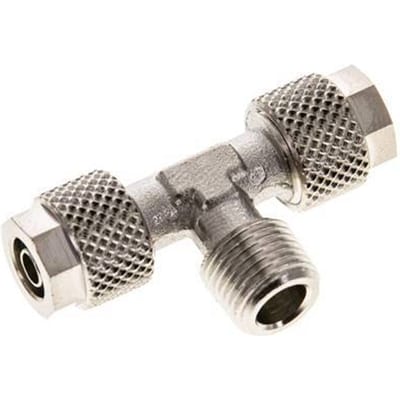 6x4 & R1/8'' Vernikkeld Messing T-Opsteekkoppeling Buitendraad [2 Stuks]