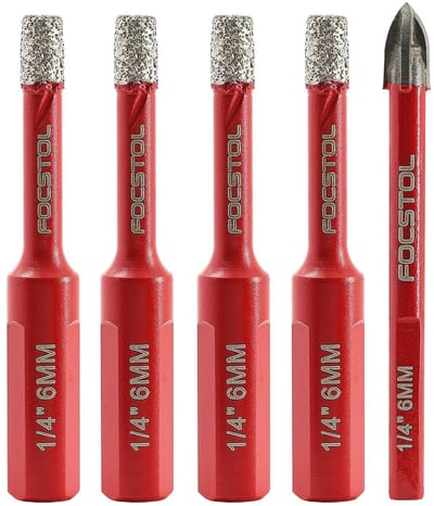 Diamantboren Set - Gatenzagen - Tegels Boren - Vacuüm Gesoldeerd - 5 stuks 6 mm - Zilver