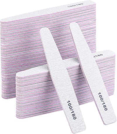 Grote Voorraad Nagelvijlen Dubbelzijdig 100/180 Grit Set voor Manicure en Pedicure