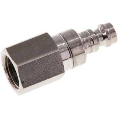RVS 306L DN 5 Luchtkoppeling Insteeknippel G 1/4 inch Binnendraad Double Shut-Off - CLP5-F-SSL-SV-P-014