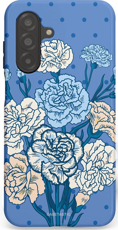 Casetastic hoesje geschikt voor Samsung Galaxy A26 - Dubbellaagse bescherming - Anjer boeket - Fashion Case - Lavendel Lichtblauw Zilver
