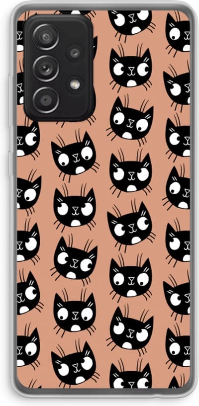 Case Company® - Hoesje geschikt voor Samsung Galaxy A52 hoesje - Kat - Soft Cover Telefoonhoesje - Bescherming aan alle Kanten en Schermrand