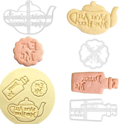 3D Fondant Koekjesuitsteekvormen voor Bakken - Theepot, Fles en Smaakvolle Decoraties voor Taart, Middagthee en Brunch