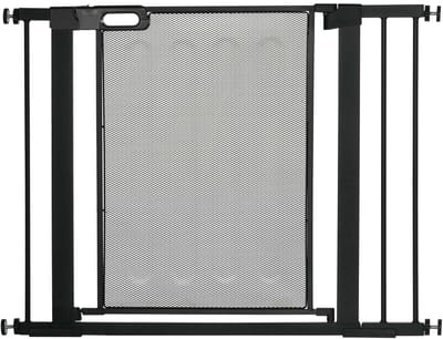 PawHut Hunde Türschutzgitter, Treppengitter, Hundegitter ohne Bohren, 75-103 cm Breite Absperrgitter, Auto-Close, für Kinder, Katzen, Stahl, Schwarz