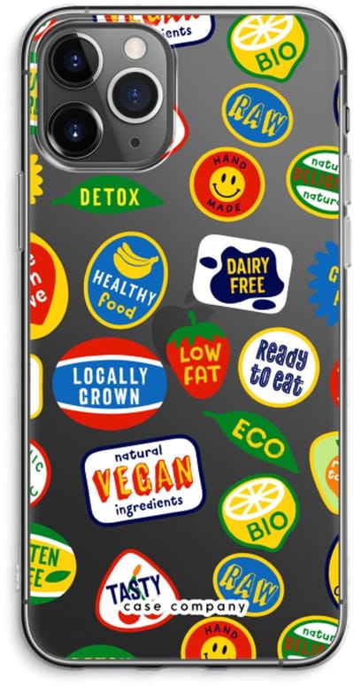 Case Company® - Hoesje geschikt voor iPhone 11 Pro Max hoesje - Fruitsticker - Soft Cover Telefoonhoesje - Bescherming aan alle Kanten en Schermrand