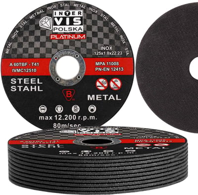 Zaagschijf voor metaal INOX, stevige schijven, 125x1x22,23mm set 10 stuks