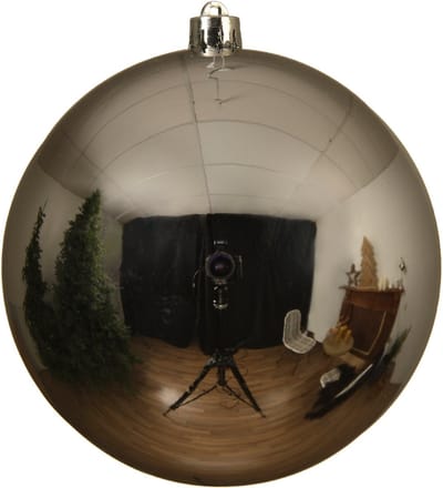 Decoris Kerstbal kunststof D14cm zilver dia14.00cm