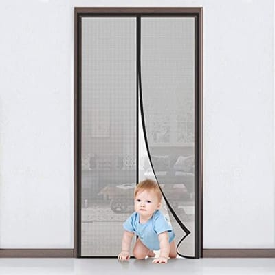 Vliegengordijn Deur met Magneten - Insectendoor voor Balkondeur 80x210cm, Lijmopbouw zonder Boren, Geschikt voor Kellerdeur, Woonkamer, Schuifdeur, Terrasdeur
