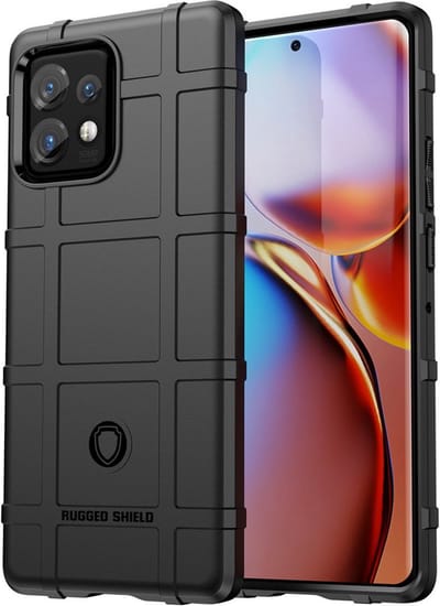 MobyDefend Hoesje - Geschikt voor Motorola Edge 40 Pro - Rugged Shield TPU Backcover - Zwart