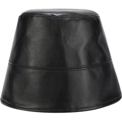 PU Leer Vissershoed, Heren- en Dames Street Retro Bucket Hat, Basin Hoed Black black