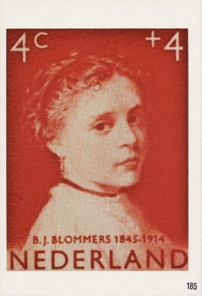Briefkaart met afbeelding Meisjesportret – door Bernardus Johannes Blommers 1845-1914 postzegel