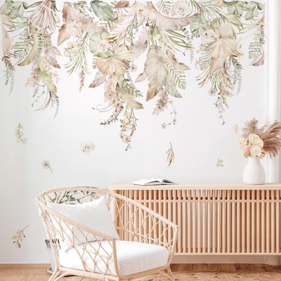 Store_9 - Grote Boho Opknoping - Muurstickers - Eenvoudig te installeren - Meerkleurig - Palmblad Planten - Decoratie voor woonkamer en slaapkamer